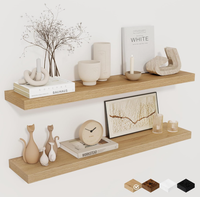 Fun Memories Floating Shelves Review: 32" Rustic Wood Wall Shelves for U.S. Homes