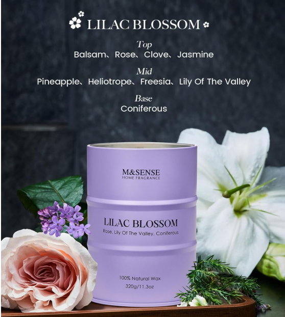 Why U.S. Customers Love the M&SENSE Lilac Blossom Soy Candle (70-Hour Clean Burn)