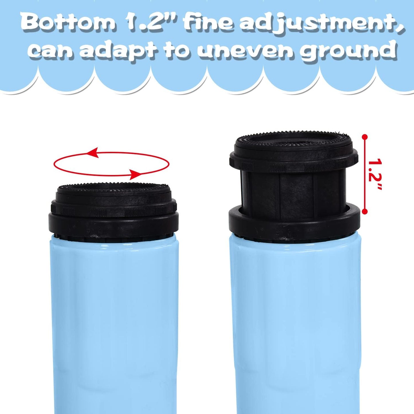 Children's Table and Chair Set Suitable for Boys and Girls Age 2-12 Height Adjustable Table top Can be Painted with 6 Seats Suitable for Family Learning Daily use (Sky blueBlue)