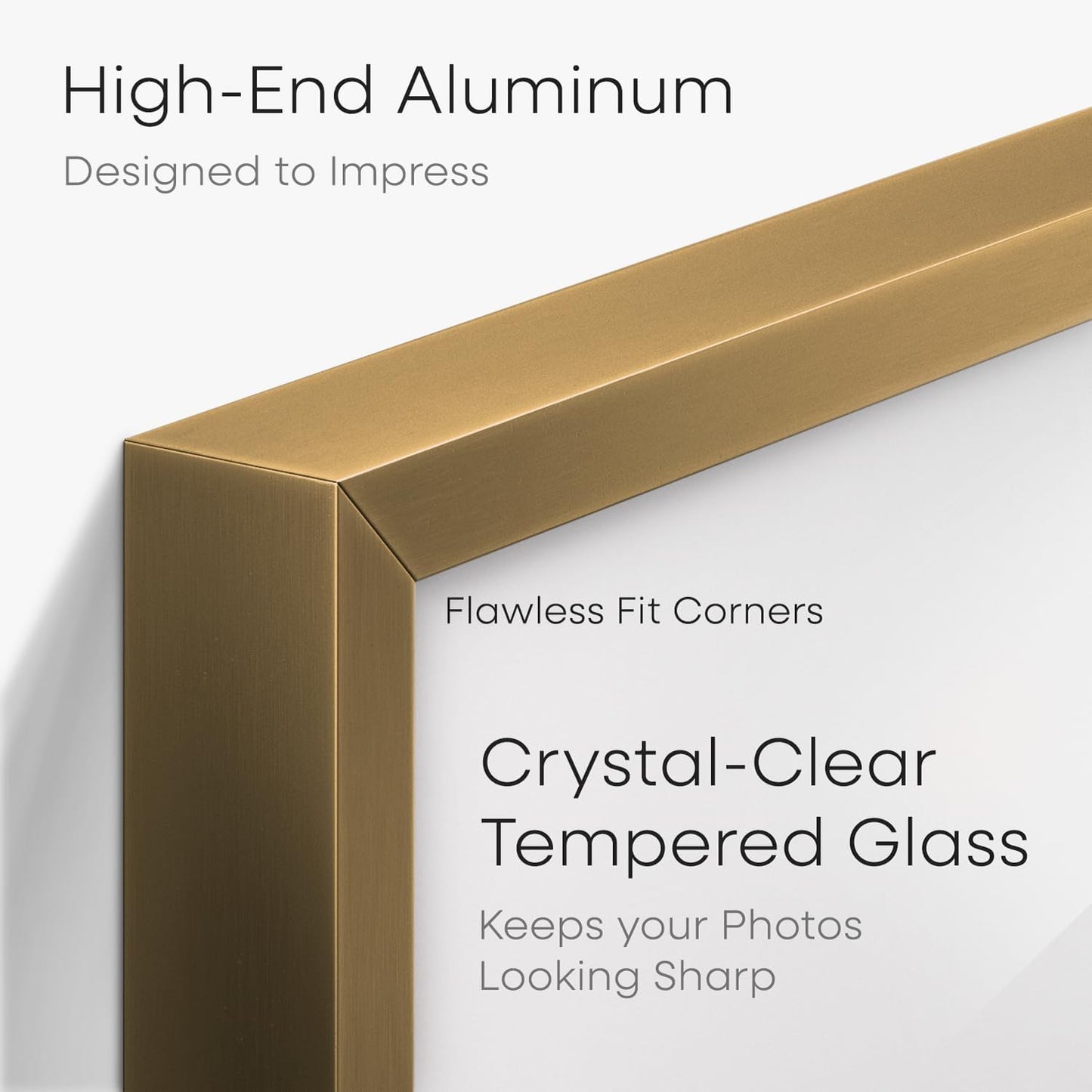 Homeforia 9x12 Frame Bronze, High End Metal 9 x 12 Brass Picture Frames with Mat 7 by 10 inch Photo, 9by12 Poster Frame Matted to 7x10, 12x9 Wall or Tabletop Frames, Tempered Glass, Wall Kit, Set of 1