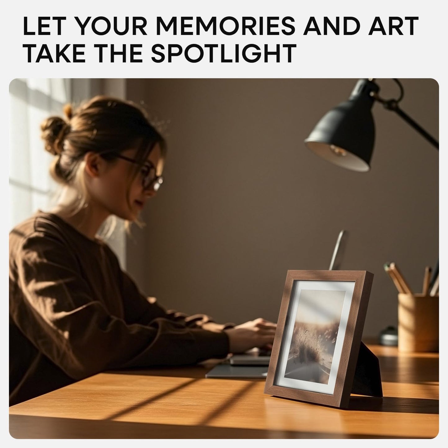 Homeforia 4x6 Brown Picture Frame, High End Dark Oak 4x6 Wooden Frames with Mat 3x5 Photo, 4 x 6 Walnut Wood Frame Matted to 3 x 5 Print, 6x4 Wall or Tabletop Frame, Tempered Glass, Wall Kit, Set of 1