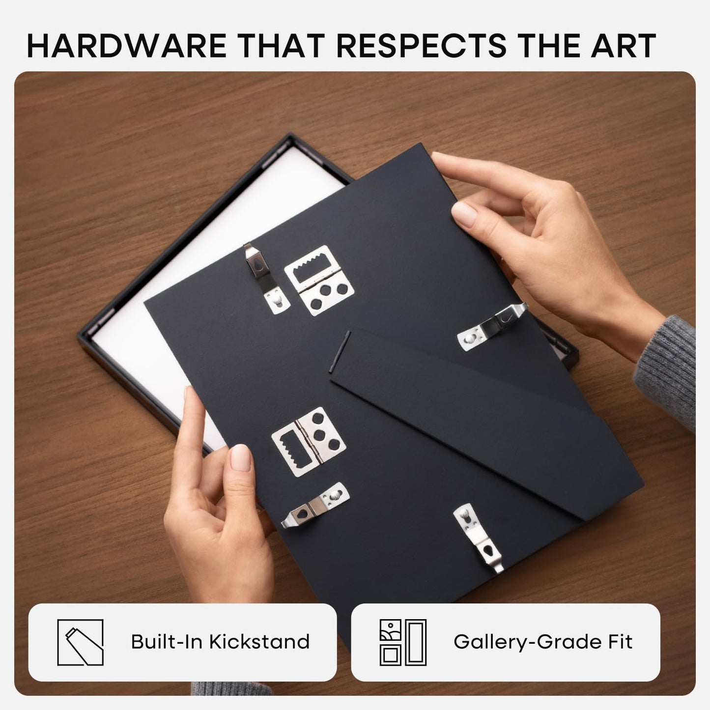 Homeforia 6x8 Picture Frame Black, High End Metal 6 x 8 Black Frames with Mat 5 x 7 for Art, 8x6 Desk Frame Matted to 5x7 inch Photo, 6 by 8 Wall or Tabletop Frames, Tempered Glass, Wall Kit, Set of 1