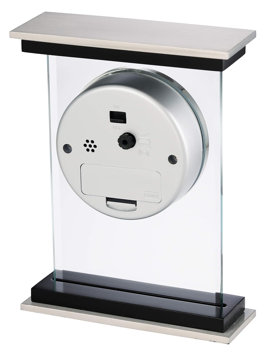 Howard Miller Bryant Tabletop Clock – Modern Desk Clock with Silent Sweep Seconds Luminous Hands Roman Numeral Markers & Bracket Style Design Satin Finish for Home Office & Desktop Decor