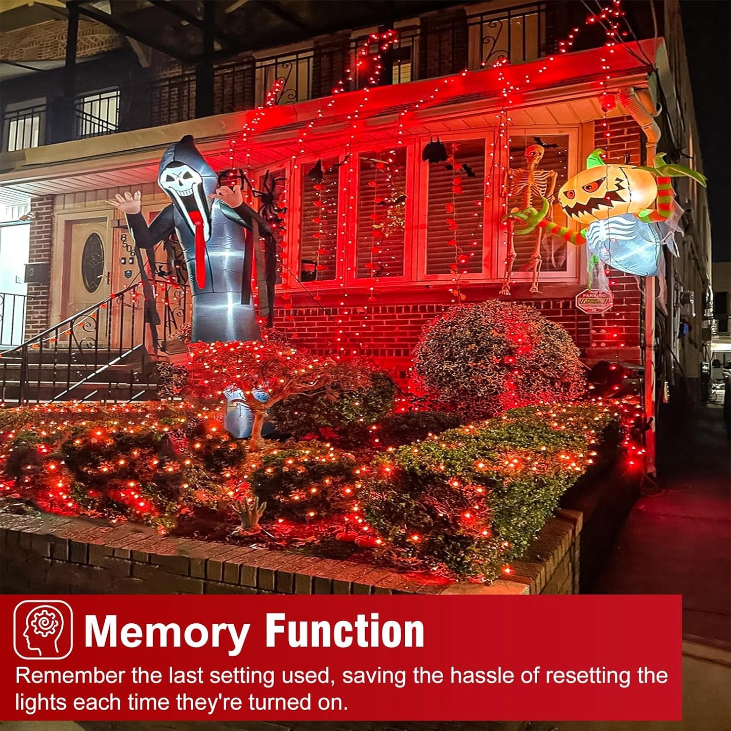 100FT 300 LED Christmas Lights Outdoor, Plug in Christmas Tree Lights with 8 Modes Waterproof, Plug in Green Wire String Twinkle Lights for Indoor Patio Wedding Party Decorations, Red