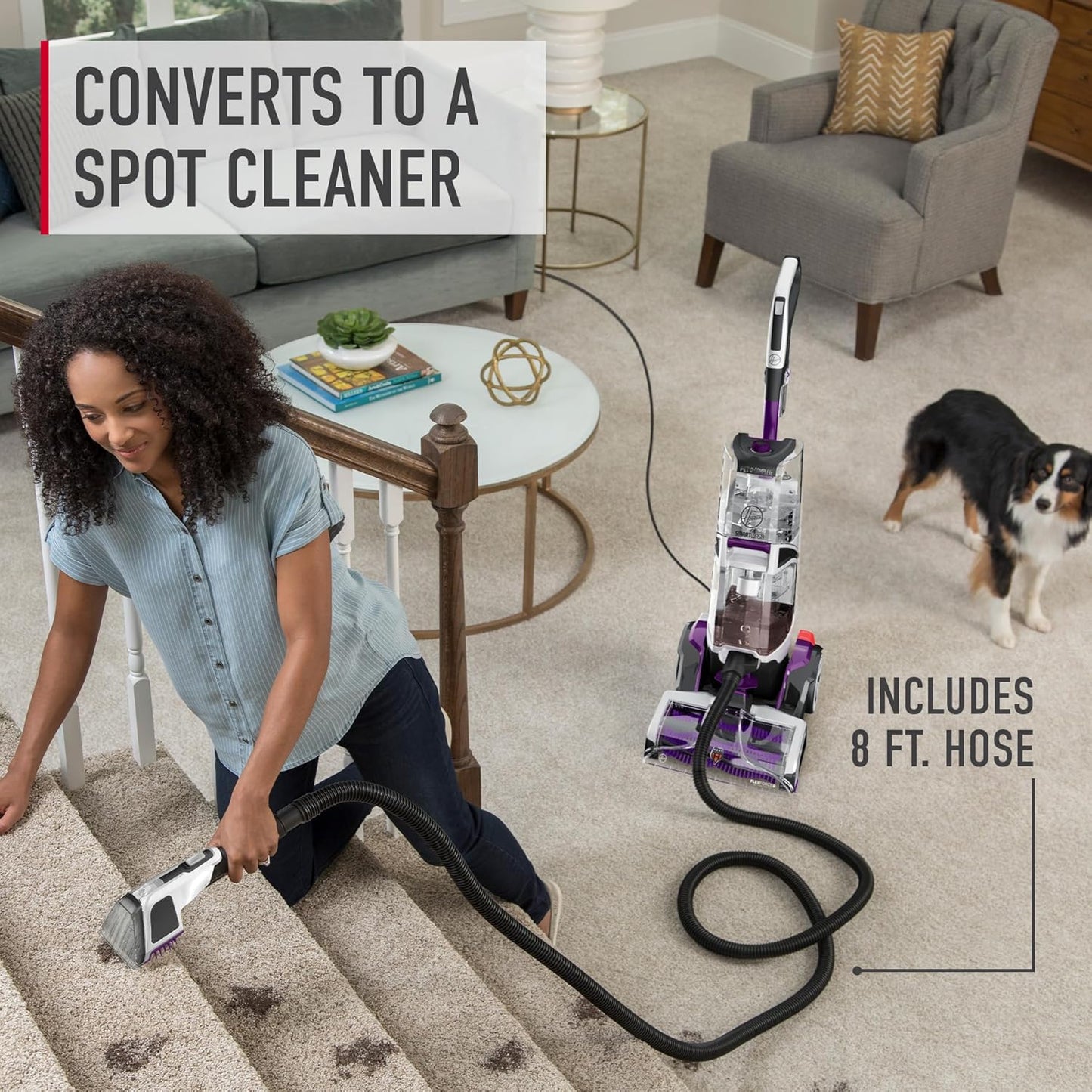 Hoover SmartWash Pet Automatic Carpet Cleaner Machine with Spot Chaser Wand, Deep Cleaning Carpet Shampooer Machine, Pair with a Hoover Cleaner Solution for a Bright, Refreshed Home