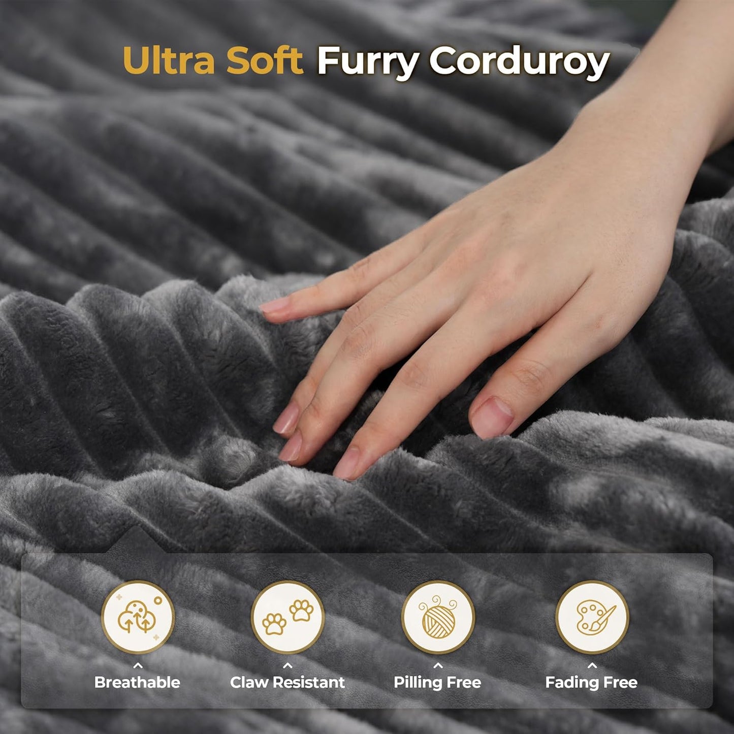 HOOOWOOO Modular Sectional Sofa,8 Pieces Sectional Couches for Living Room,131X98 L Shaped Cloud Couch with Ottoman Chaise Set(Gray Velvet Corduroy)