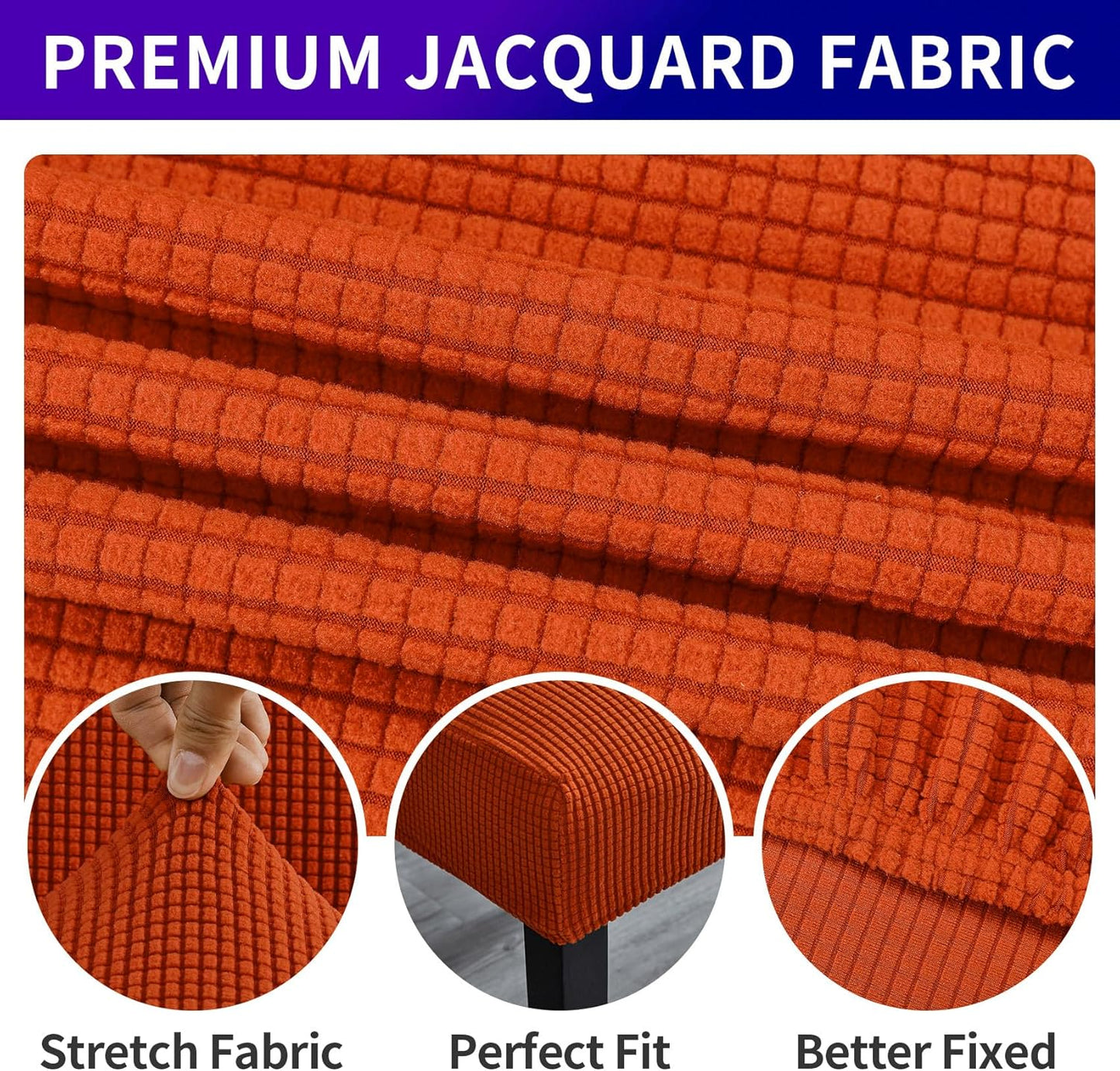 Howhic Stretch Chair Covers for Dining Room Set of 2, Removable Washable Dining Room Chair Covers, Dining Chair Slipcovers Seat Protector, Great for Home and Banquet Decor (Pureed Pumpkin, 2 Pack)