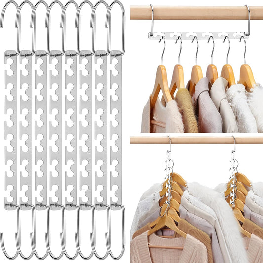 HOUSE DAY Space Saving Hangers for Clothes 20 Pack, Heavy Duty Hanger Organizer | 30 Lbs Capacity |, Metal Magic Hanger, Sturdy Multi Hangers, Closet Space Saver Closet Organizers and Storage