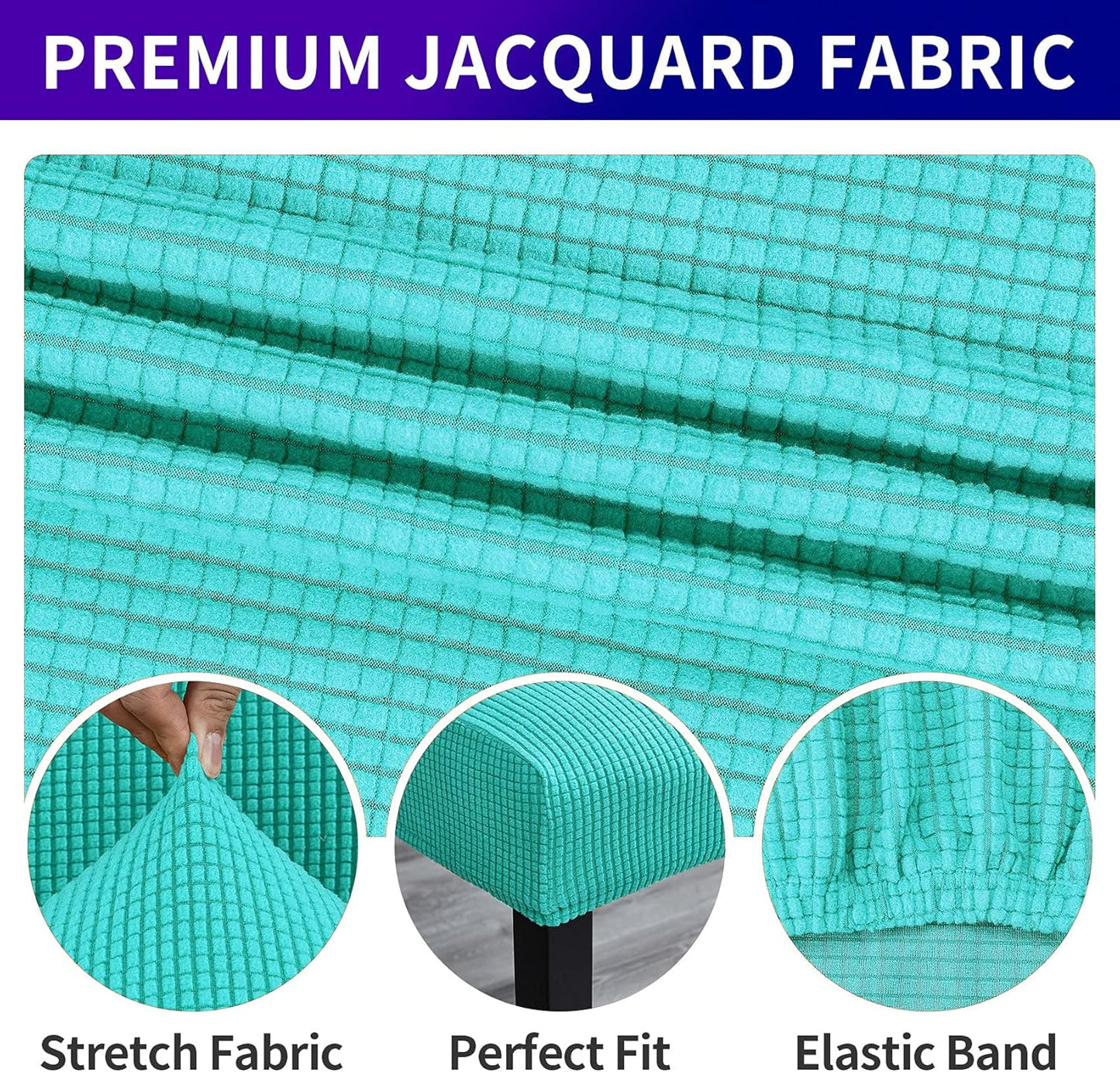 Howhic Stretch Chair Covers for Dining Room Set of 2, Removable Washable Dining Room Chair Covers, Dining Chair Slipcovers Seat Protector, Great for Home and Banquet Decoration (Turquoise, 2 Pack)